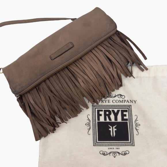 Frye Heidi Fringe Brown Leather Crossbody Bag - Picture 1 of 14